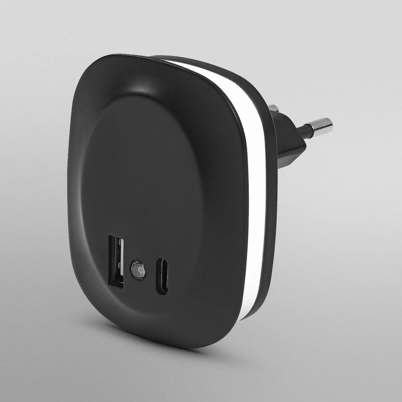 OSRAM Steckdose Nachtlicht LUNETTA EDGE LED Sensor schwarz für Schlafzimmer - 4099854532078