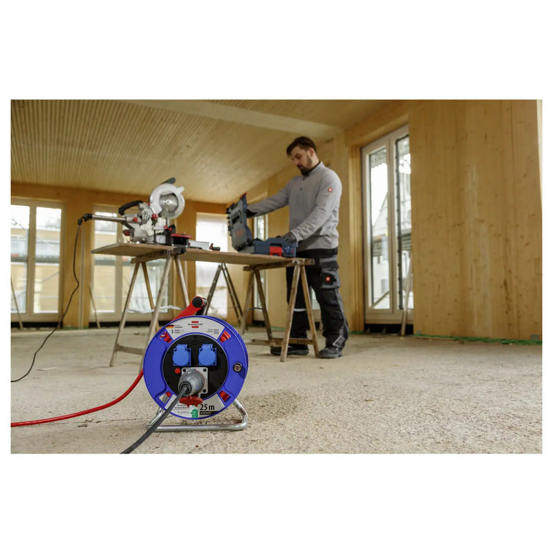 Brennenstuhl Kabeltrommel 25m CEE-Stecker 16A 5polig IP44 für Außenbereich rot - 4007123687442