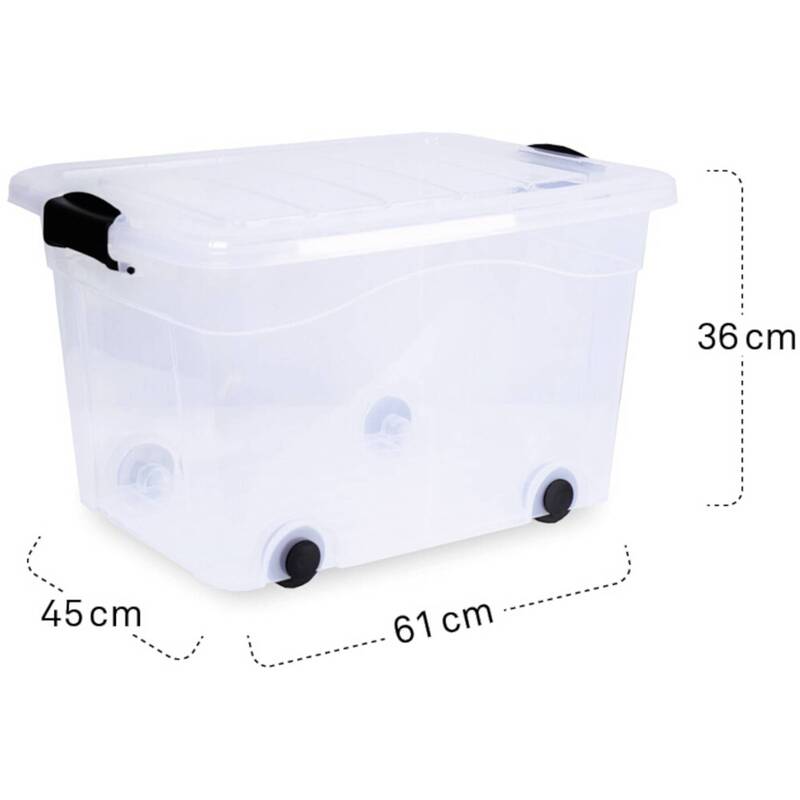 ANZIO Aufbewahrungsbox Behälter Siena Aufbewahrungsbox 60l Rollen transparent - 4055938502061