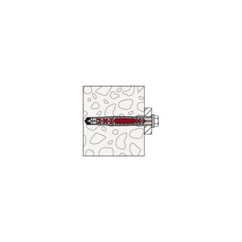 Fischer Langschaftsdübel DuoXpand 8x80 FUS Universal grau mit Schraube 50 Stück - 4048962440300