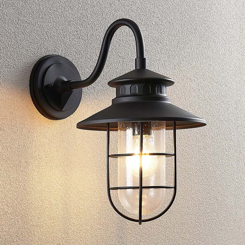 Lindby Außenwandleuchte Kyan LED Wandleuchte Gartenlampe dimmbar schwarz 40 cm - 4251096568394