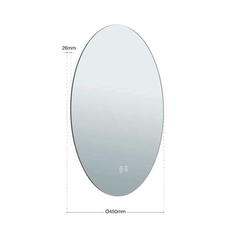 Focus LED-Spiegel Wandspiegel Hängespiegel CCT Antibeschlag Touchdimmer - 9003090277483