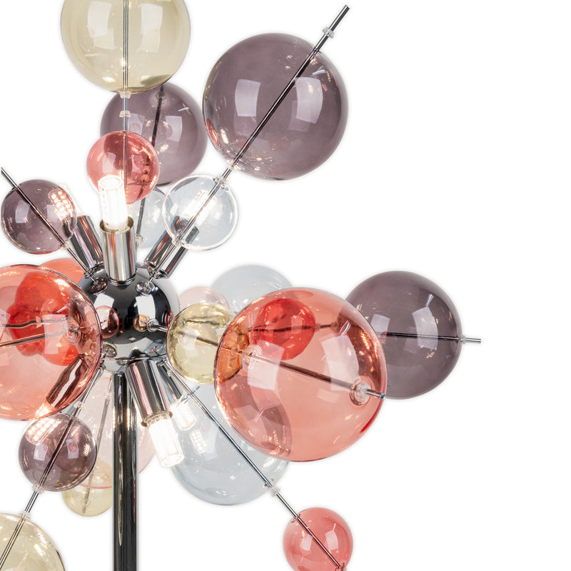 Näve Stehleuchte Explosion G9 bunte Lampe mit Schalter 169cm chrom Glas Ø51cm - 4003222897560