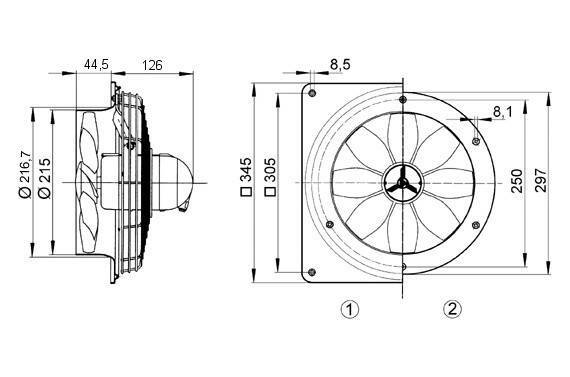 Maico Ventilatoren Wandlüfter Belüftungstechnik Deckenlüfter Ablüfter 440 m³/h - 4012799838500