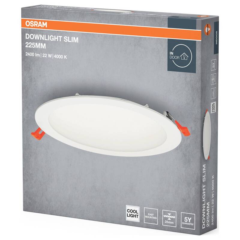 OSRAM HOMELIGHTING Deckenleuchte LED Downlight Slim 225mm 22W Kaltweiß 4000K - 4099854445248