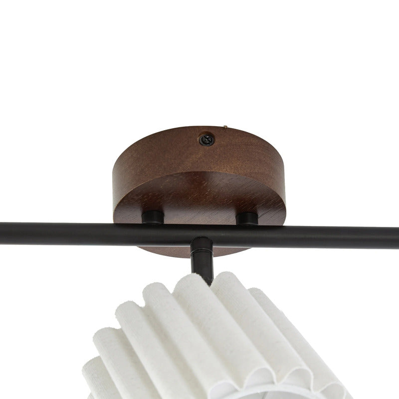 Lindby Deckenstrahler 5-flammig Shiloh LED Strahler Lampe Walnussholz beige 80cm - 4255830917066