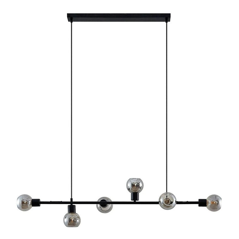 Lindby Hängeleuchte Pendelleuchte Biscala Glasleuchte schwarz rauchgrau Glas - 4251911720044
