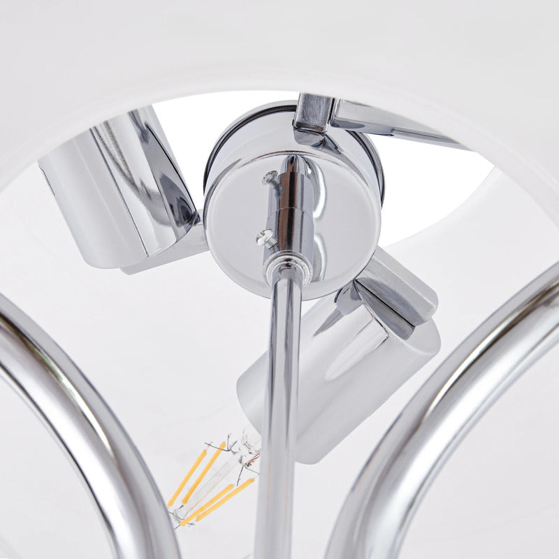 Christo Stehleuchte Stehlampe 160cm LED Lampe Leuchte chrom/weiß Glas elegant - 4255830911309