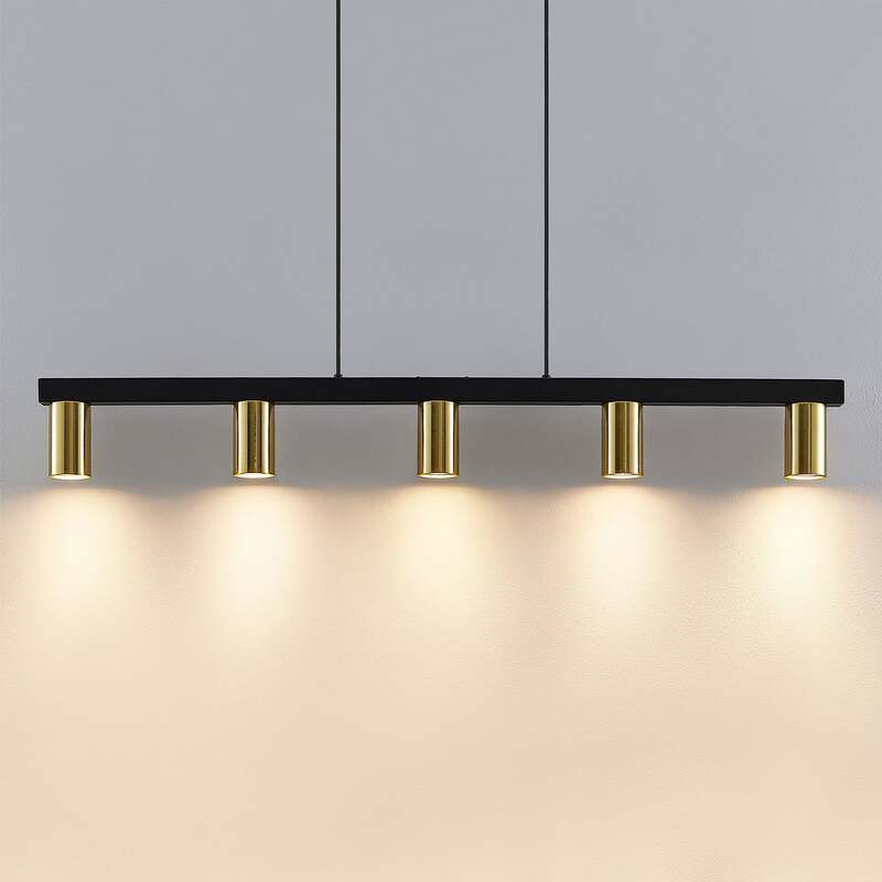 Lindby Pendelleuchte Hängelampe Baliko messing schwarz Esstischlampe Licht LED - 4251911706451
