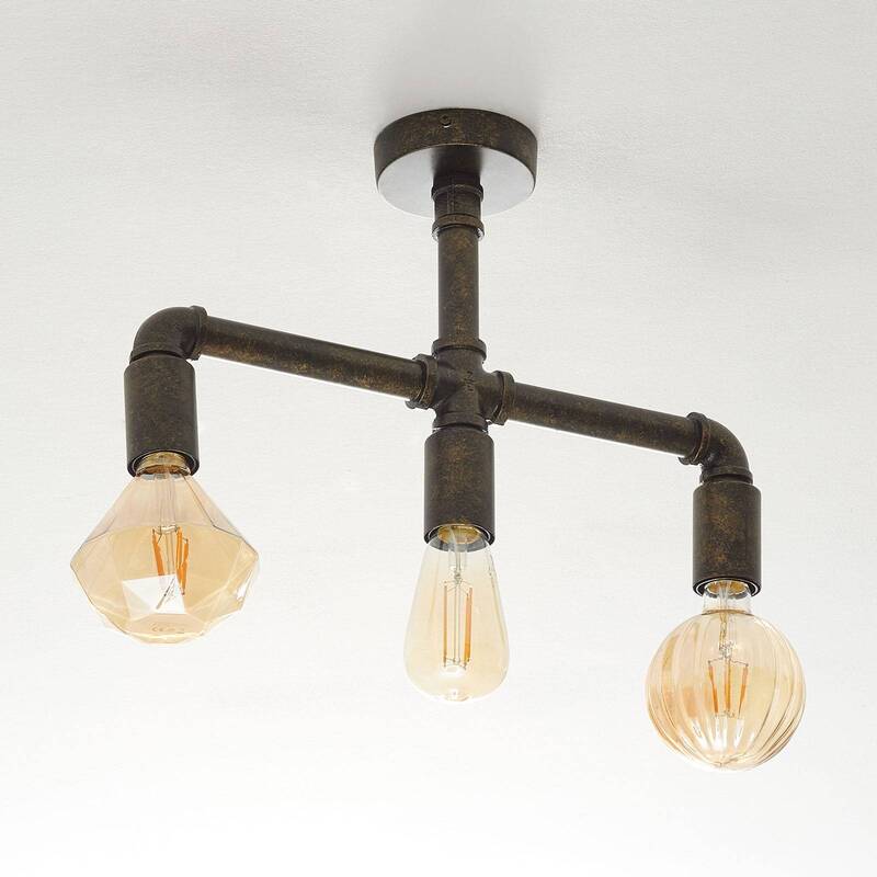 Lampenwelt.com Leonas LED-Deckenlampe Deckenlampe Lampe Industriestil 3flammig - 4251096548938