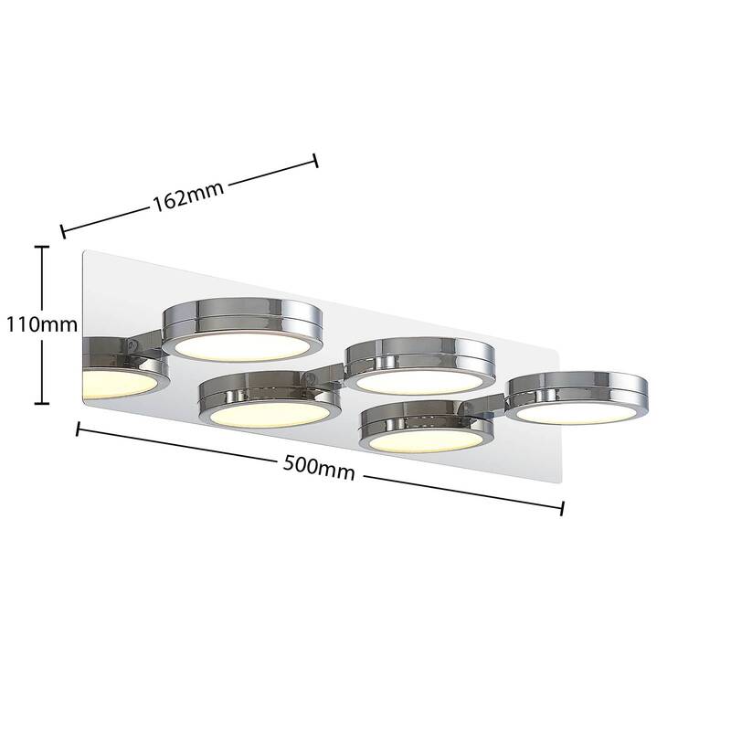 Lindby Wandleuchte Wandlampe Bad LED chrom Skrolla dreiflammig warmweiß universa - 4251911708325