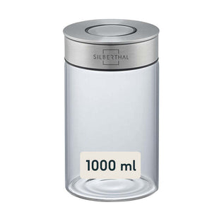 B-Ware SILBERTHAL Vorratsglas Vorratsbehälter Glasbehälter Transparent 1000ml 2 STÜCK