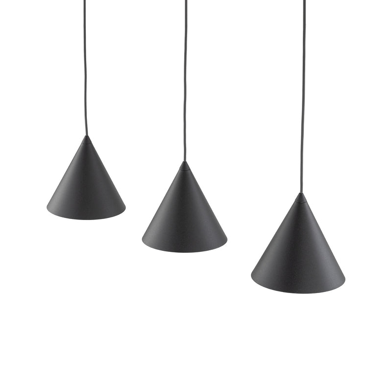 TK Lighting Hängeleuchte Cono 3-flammig LED Pendelleuchte dimmbar schwarz 86x19 - 5906135100682
