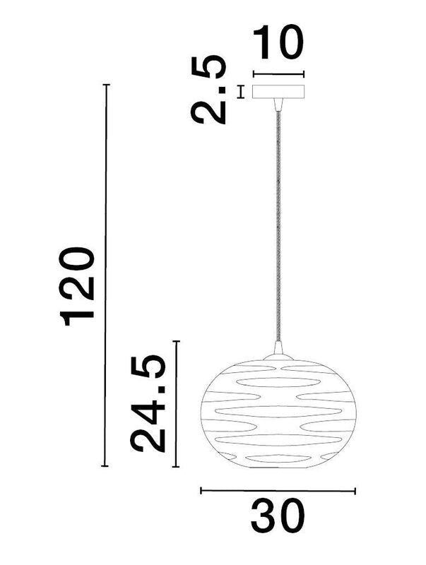 Nova Luce Pendelleuchte Hängeleuchte EVLEEN E27 LED Schwarz dimmbar Glas Ø 30 cm - 5212017434425