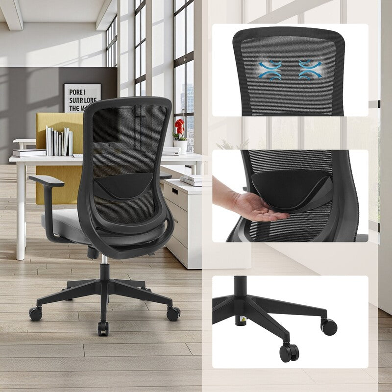 hjh OFFICE Home Office Stuhl Sedito Stoff Netzstoff Armlehnen Bürostuhl schwarz - 4064323108603