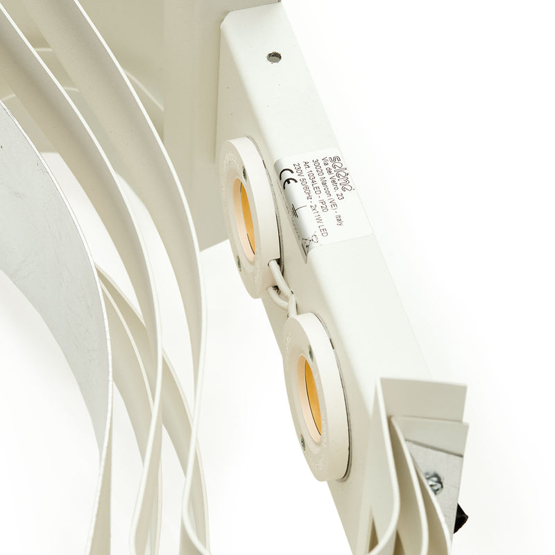Wandleuchte Wandlampe LED Selène Ionica Glas Metall Blattsilber Weiß satiniert - 8023761114801