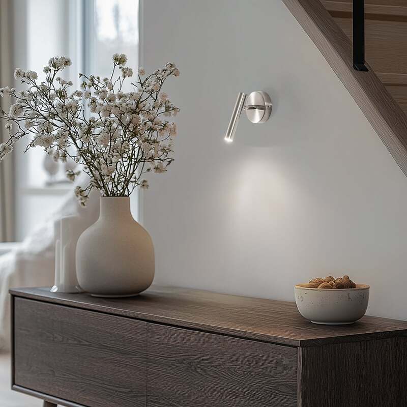 Sigma Wandleuchte Sopel LED Wandlampe dimmbar silber Stahl 1-flammig Höhe 15cm - 5902846811763