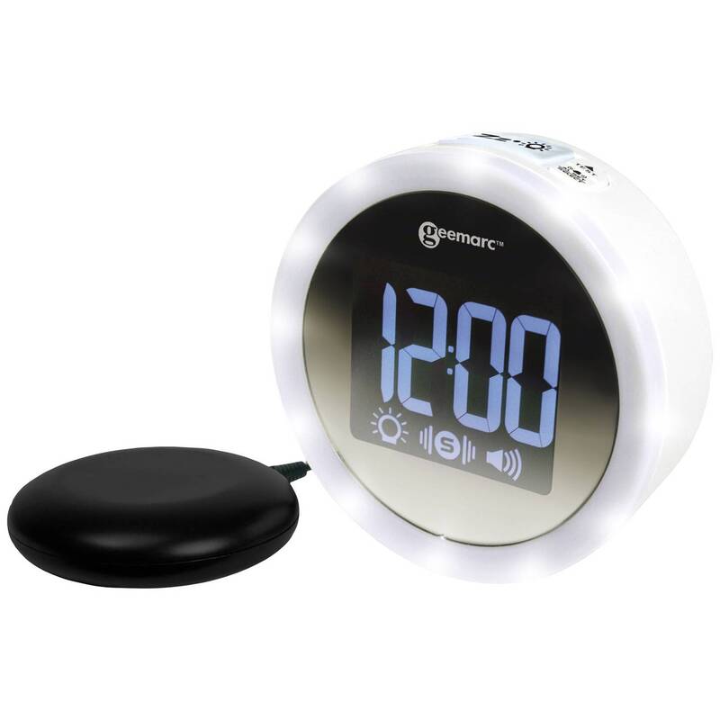 Geemarc JWNS-Star_WH_VDE Quarz Wecker Weiß Mit Vibrationskissen LED - 3521350009040