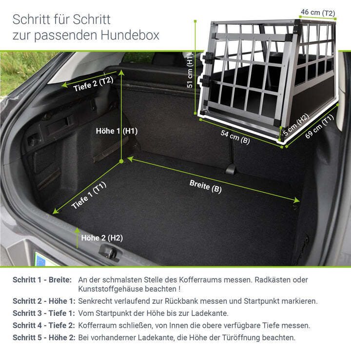 Hundebox Auto Hundetransportbox Alu für kleine Hunde Kofferraum Rücksitz Größe M - 4260304765593