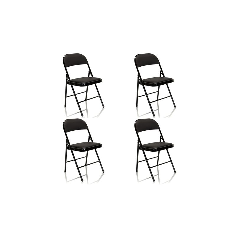 hjh OFFICE Konferenzstuhl Klappstuhl Besucherstuhl schwarz Kunstleder 4er Set737 - 4251084696825