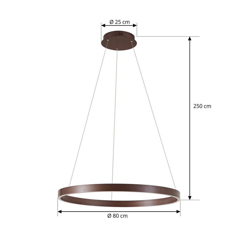 Lucande LED Hängeleuchte Pendelleuchte Yonam Lampe braun CCT 80 cm 1 flg - 4255830904103