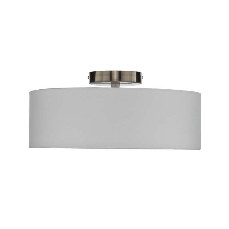 Lindby Deckenleuchte Lampe Sebatin LED Leuchte dimmbar weiß Ø40cm Stoff nickel - 4251096503111