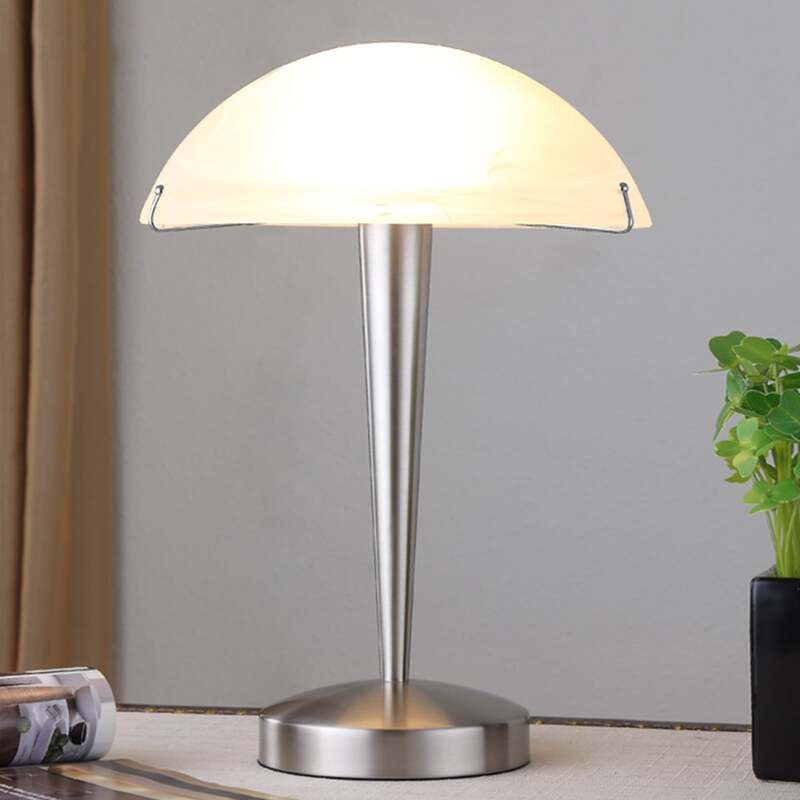 Lindby Tischlampe Viola mit Touchschalter nickel matt Schreibtischleuchte E14 - 4251096516838