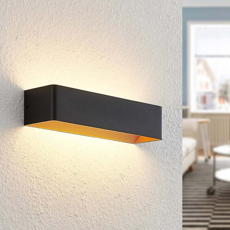 Arcchio LED Wandlampe Karam dimmbar schwarz gold Wandleuchte 11,2W 3000K 700lm - 4251096592191