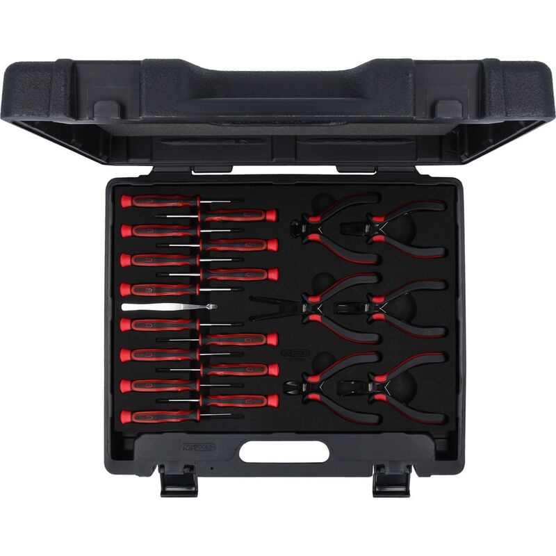 KS Tools Werkzeugset 21teilig mit Feinmechanik-Schraubendrehern und Pinzette - 4042146150313