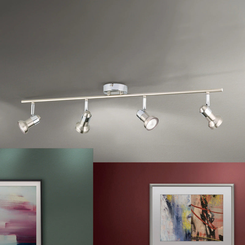 Deckenleuchte BARBORA Strahler Lampe Nickel satiniert GU10 LED 4-flammig Leuchte - 9003090187294