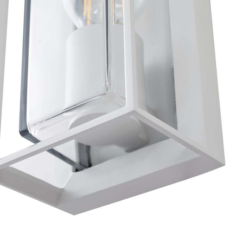 Arcchio Außenwandleuchte Ismera weiß IP65 Glas E27 dimmbar 25,5 cm - 4251911799576