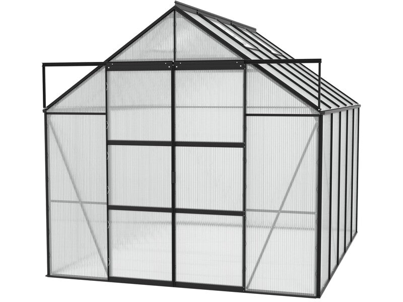 Vitavia Gewächshaus Uranus 8300 Garten Gewächshaus 8,3 m² Doppeltür schwarz - 4005717115906