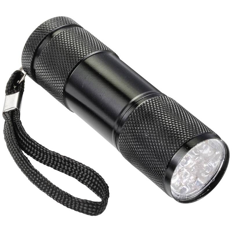 Handlampe Taschenlampe UV LED Schwarz Handschlaufe batteriebetrieben 14 STÜCK - 4064161234090