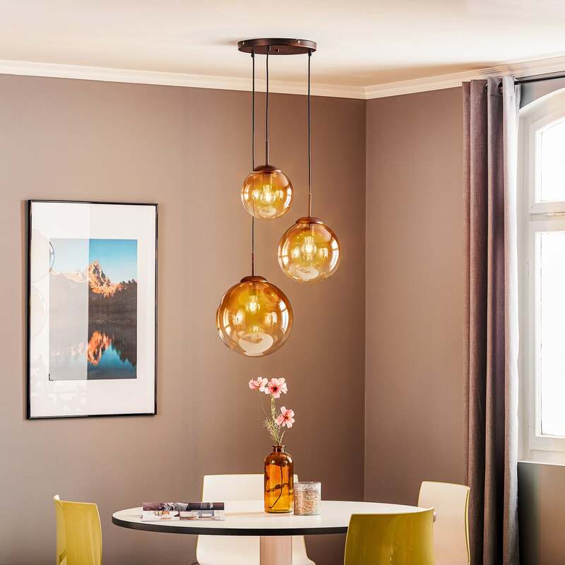Globo Glas-Hängeleuchte Varus Hängeleuchte Lampe Leuchte amber SIEHE TEXT/FOTO - 9007371371846