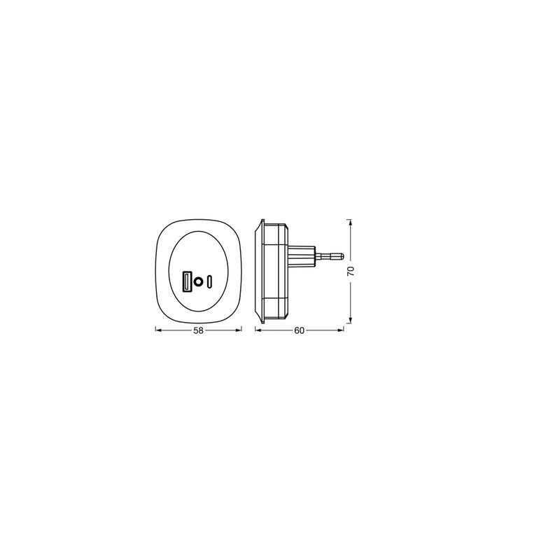 OSRAM Steckdose Nachtlicht LUNETTA EDGE LED Sensor schwarz für Schlafzimmer - 4099854532078