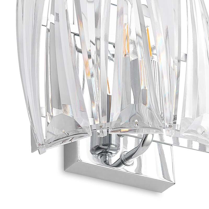 Lindby Wandleuchte Wandlampe Sofia LED Leuchte dimmbar chrom transparent 23cm - 4251911708103