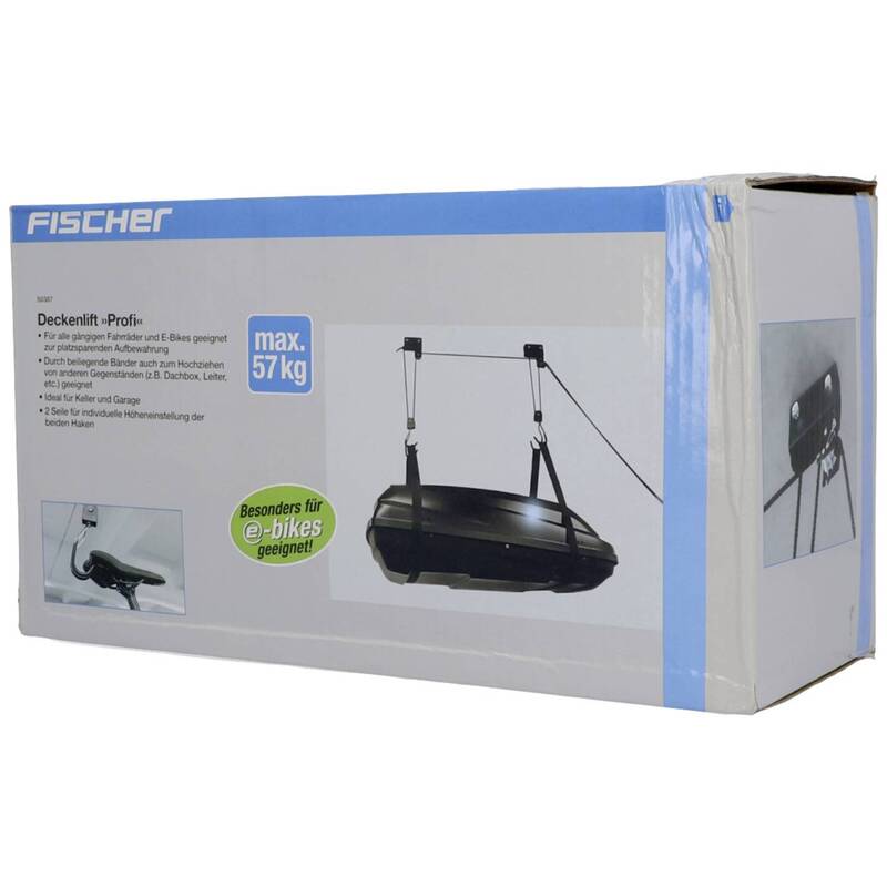 Fischer Fahrrad Deckenlift ProfiPlus schwarz 1 Einstellplatz 57kg Tragkraft - 4008153503870
