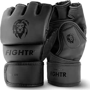 B-Ware Professionelle MMA-Handschuhe für Sparring Kickboxen Grappling Schwarz M