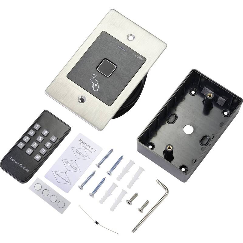 Sygonix Fingerprint RFID Zugangssystem Unterputz IP66 12V 203g schwarz 70x115mm - 4064161183985