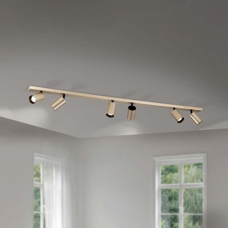Strahler Sean goldfarben Metall schwenkbar Deckenstrahler Deckenlampe Lampe S631 - 9003090277698