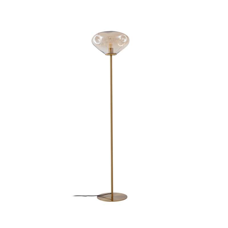 Lindby Stehleuchte Lelia amber Glas Metall 150 cm elegant und modern - 4251911798692