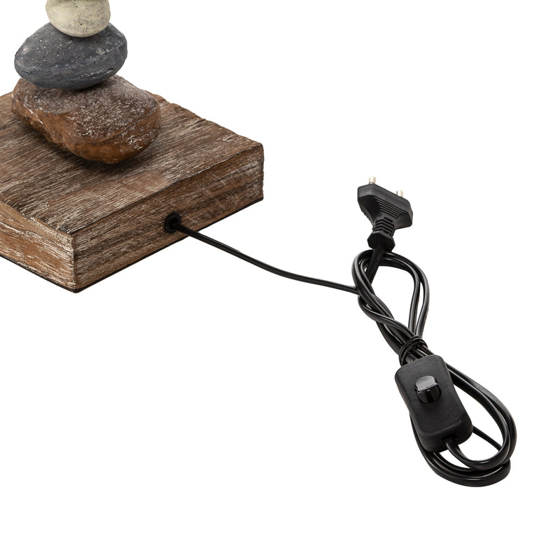 Tischlampe Seregon Steindekoration Lampe E27 creme braun 63cm Höhe 30x25cm - 8030626531215