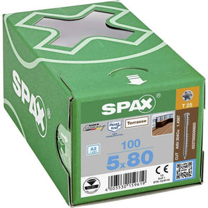 B-Ware SPAX Holzschraube Zylinderkopf T-STAR plus Edelstahl A2 5mm 80mm 100 Stück