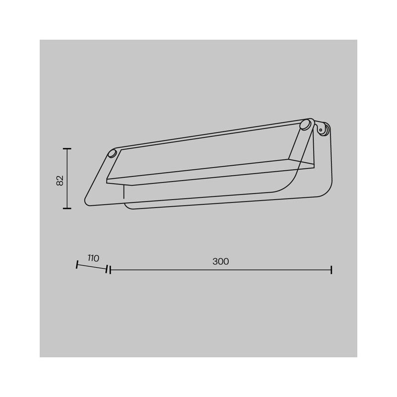 Maytoni Wandleuchte Wandlampe Flat LED Leuchte grau-messing 300x82mm 6W 730lm - 4099776099130