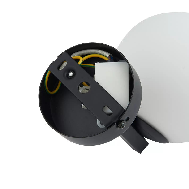 Lucande Wandleuchte Bidolo LED Wandlampe dimmbar schwarz Glas Ø12cm IP44 - 4251911778021