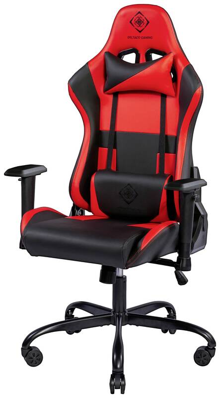DELTACO GAMING GAM-096-R Gaming-Stuhl Schwarz Rot Möbel Büromöbel SIEHE TEXT - 7333048051479