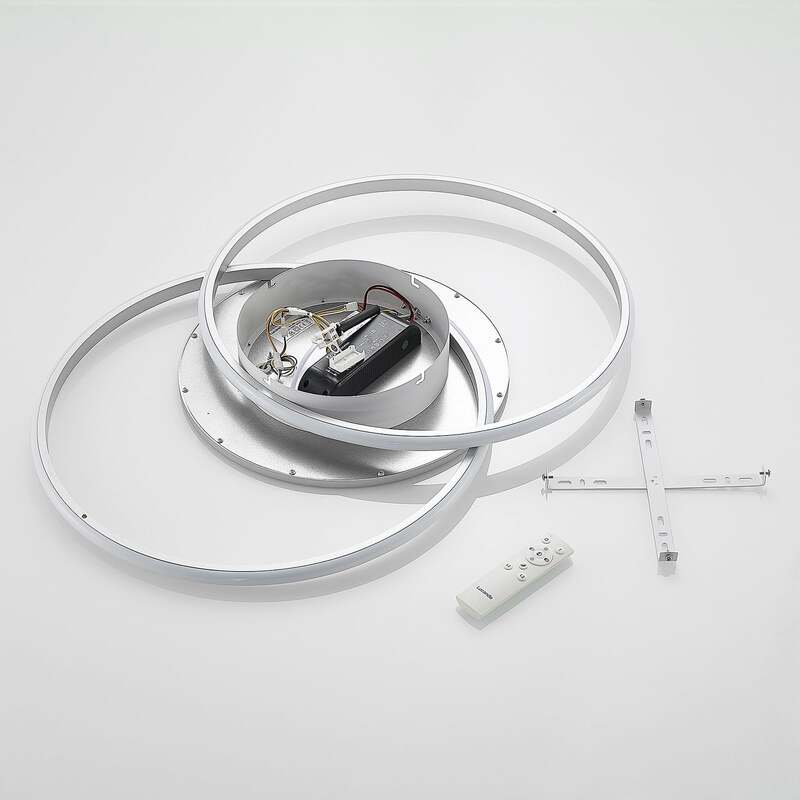 Lucande Deckenlampe Senne LED dimmbar CCT Wandleuchte silber Aluminium Eisen - 4251096597646