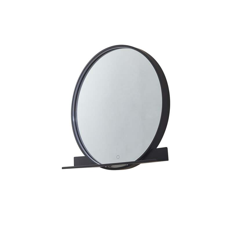 Lucande Spiegel Badspiegel LED Ablage Aluminium Glas schwarz CCT Beleuchtung Mir - 4251911777895