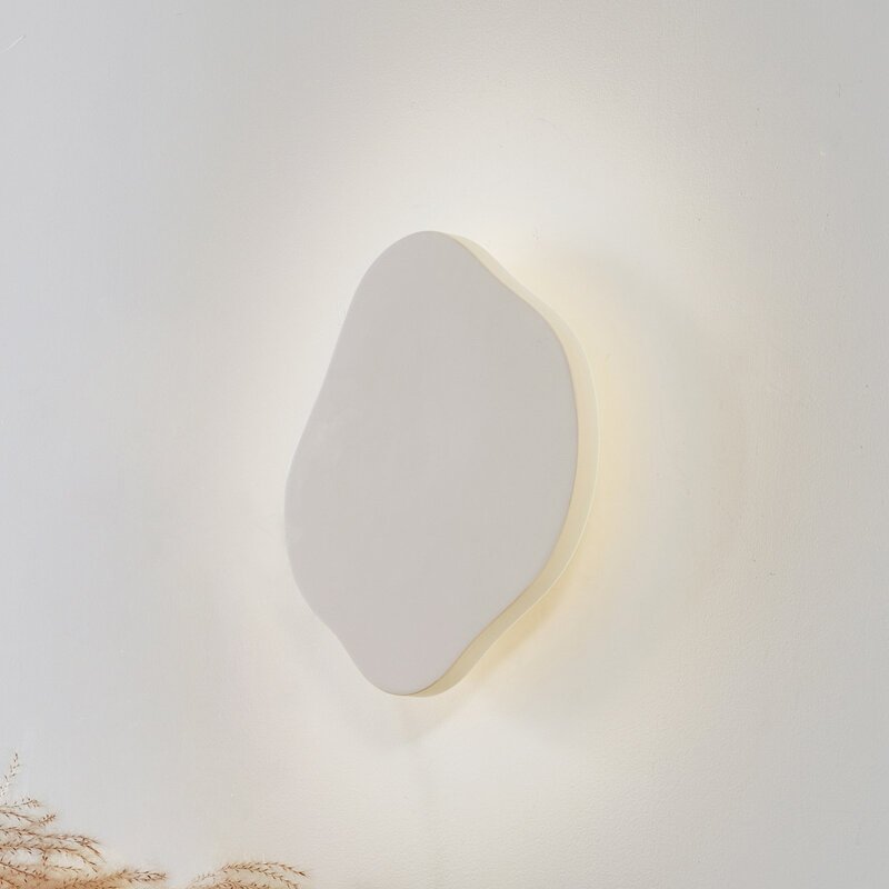 Lindby Wandleuchte Wandlampe LED Leuchte beige Gips Nielson 30 cm hoch Innenraum - 4251911794175