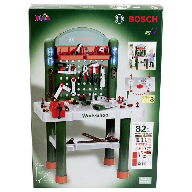 Theo Klein Bosch Werkbank Kinderwerkbank mit 82-teiligem Zubehör für Kinder ab - 4009847087102